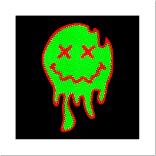 ACID SMILEY (MELTING) #8 (RED/GREEN) Posters and Art